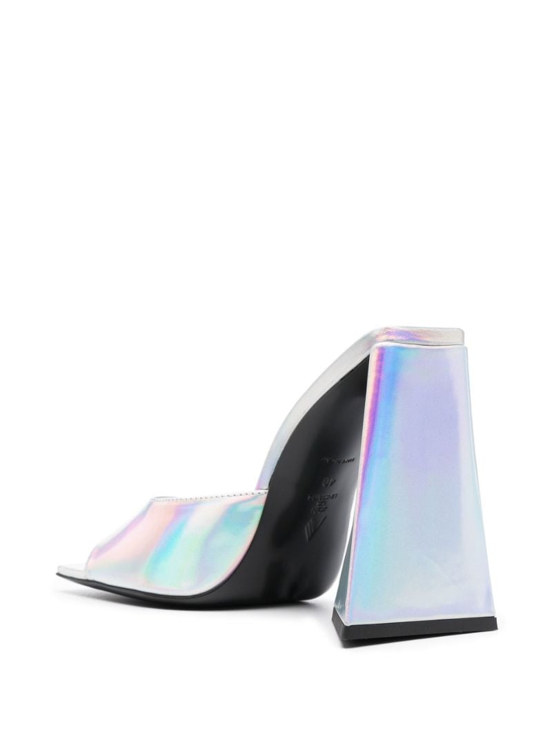 Silver Devon 115 Patent Leather Mules