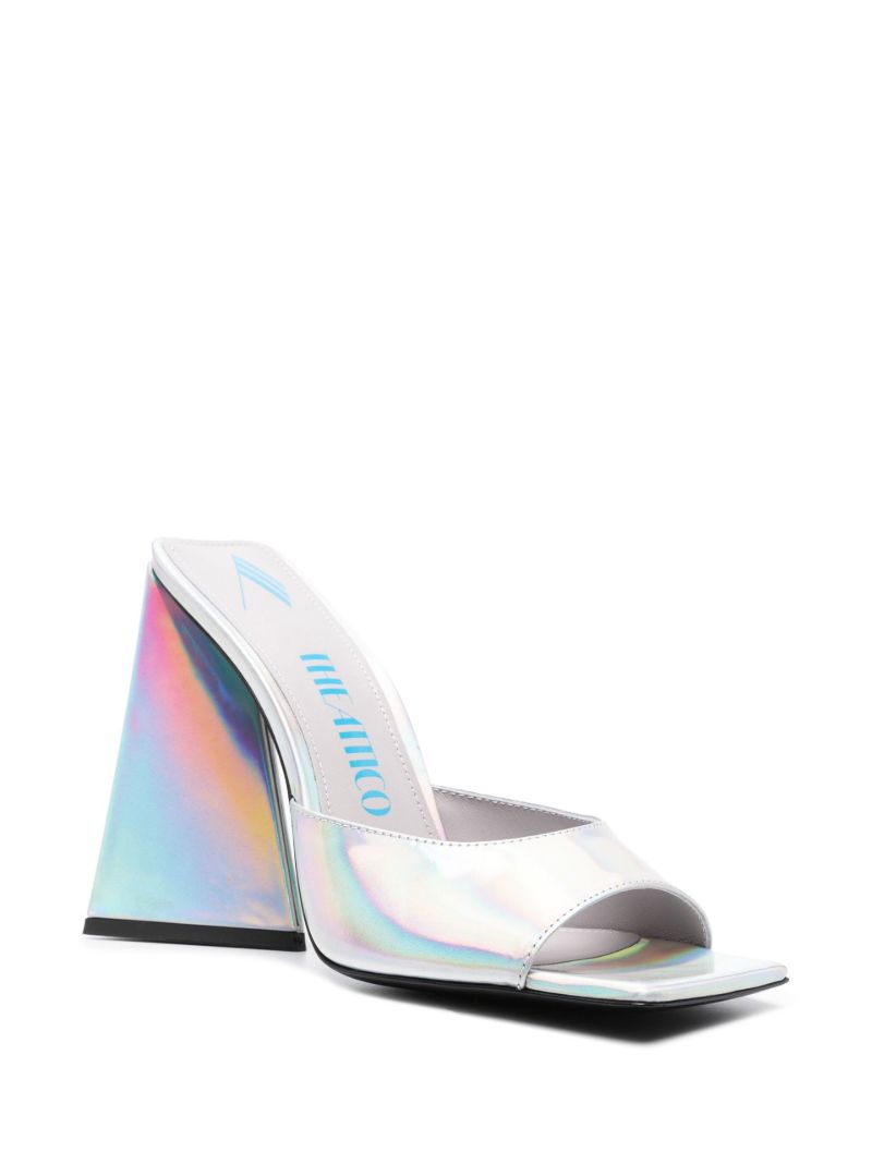 Silver Devon 115 Patent Leather Mules
