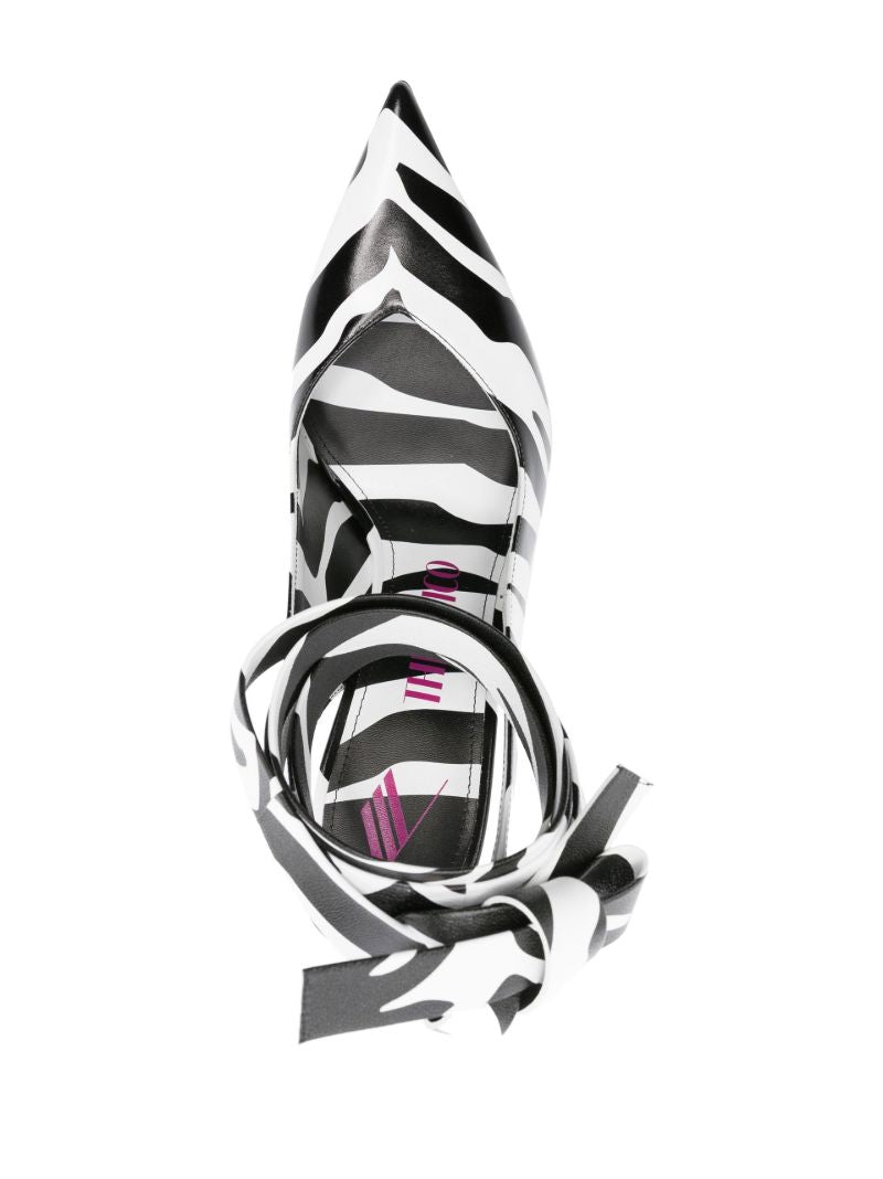 Black and White Venus 105 Zebra Print Pumps