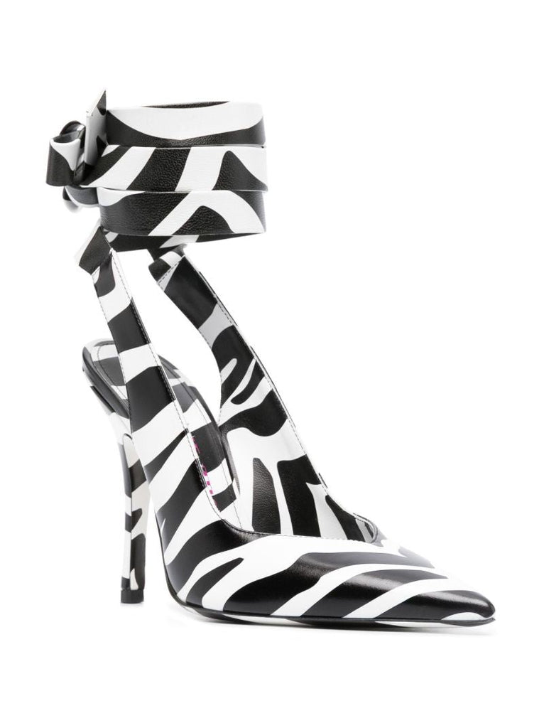Black and White Venus 105 Zebra Print Pumps