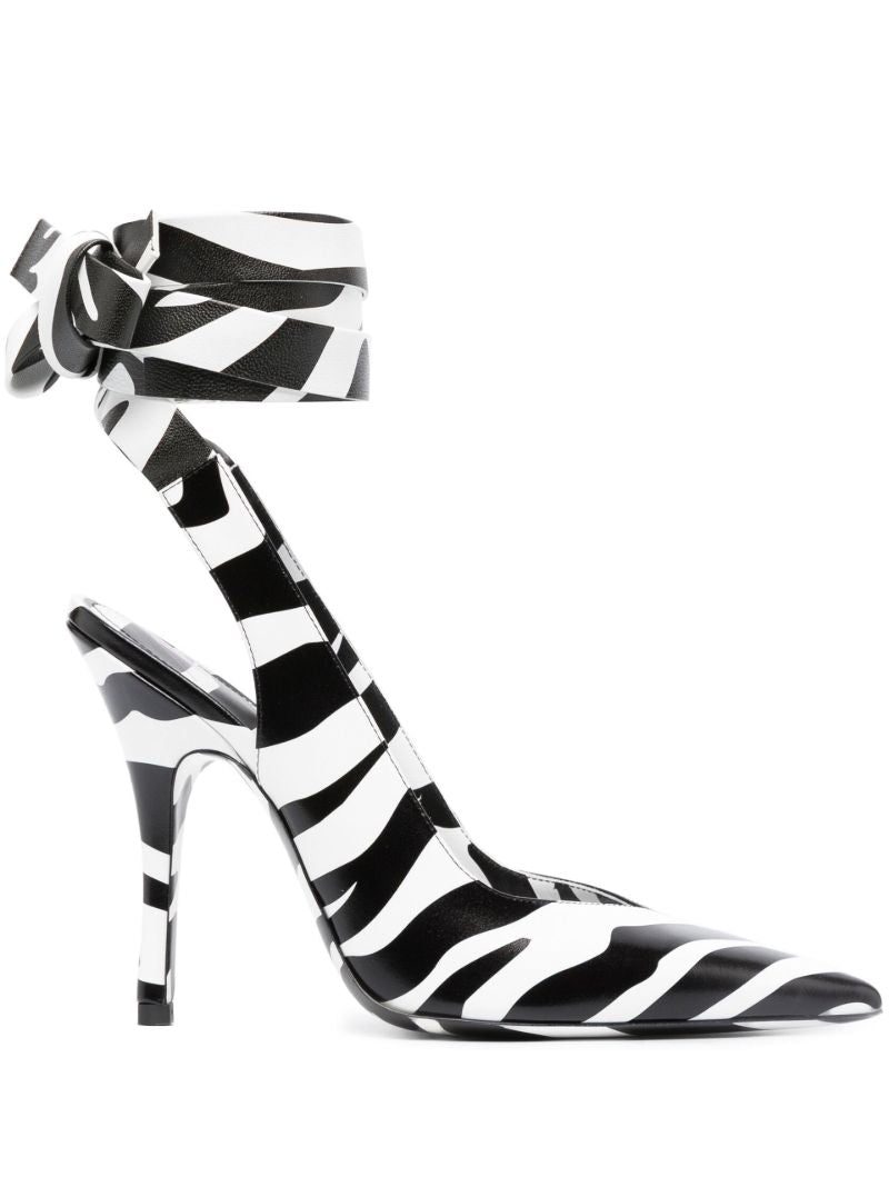 Black and White Venus 105 Zebra Print Pumps