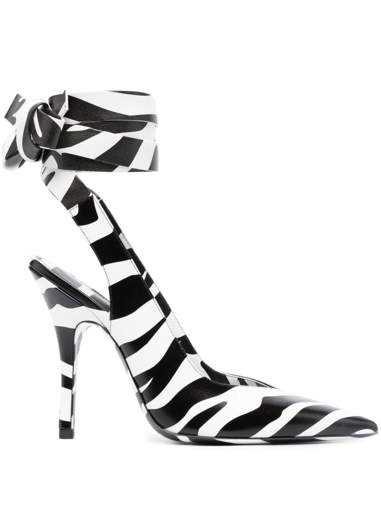 Black and White Venus 105 Zebra Print Pumps