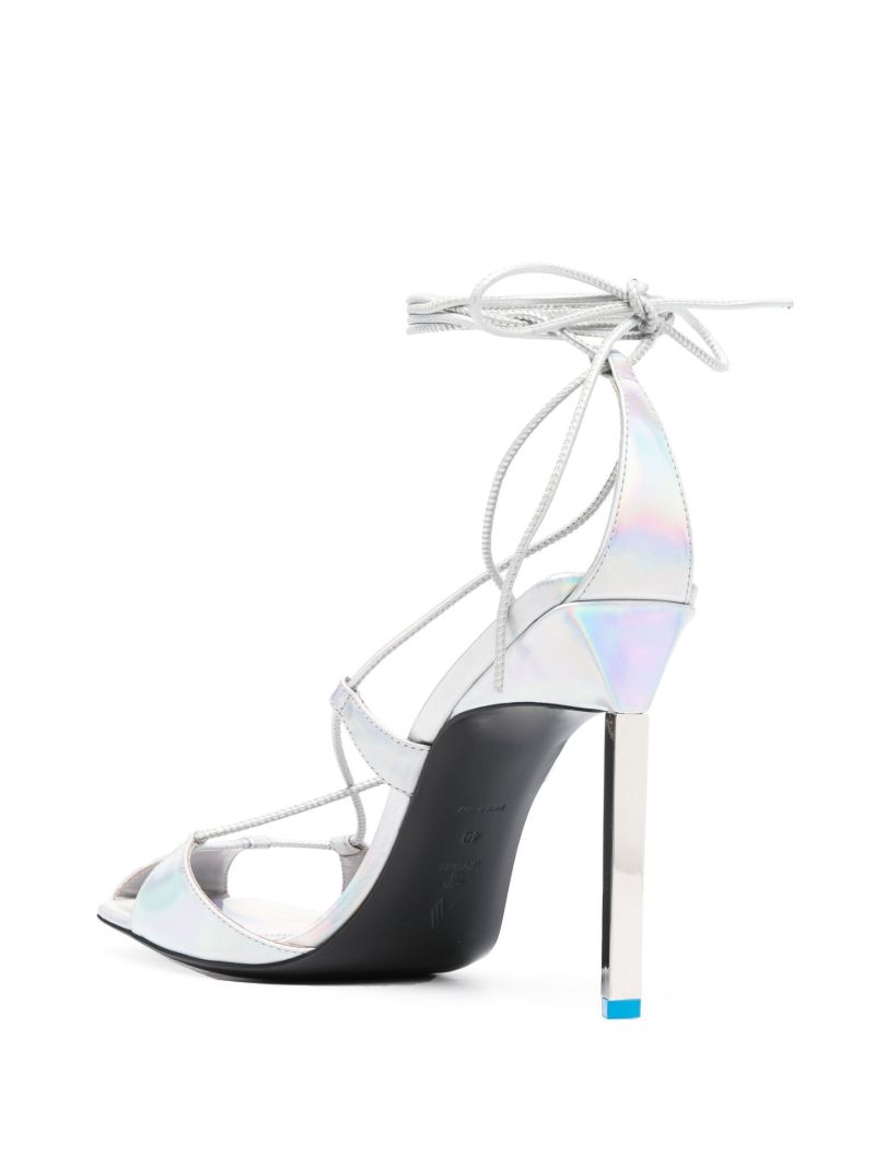 Silver Adele 105 Leather Sandals