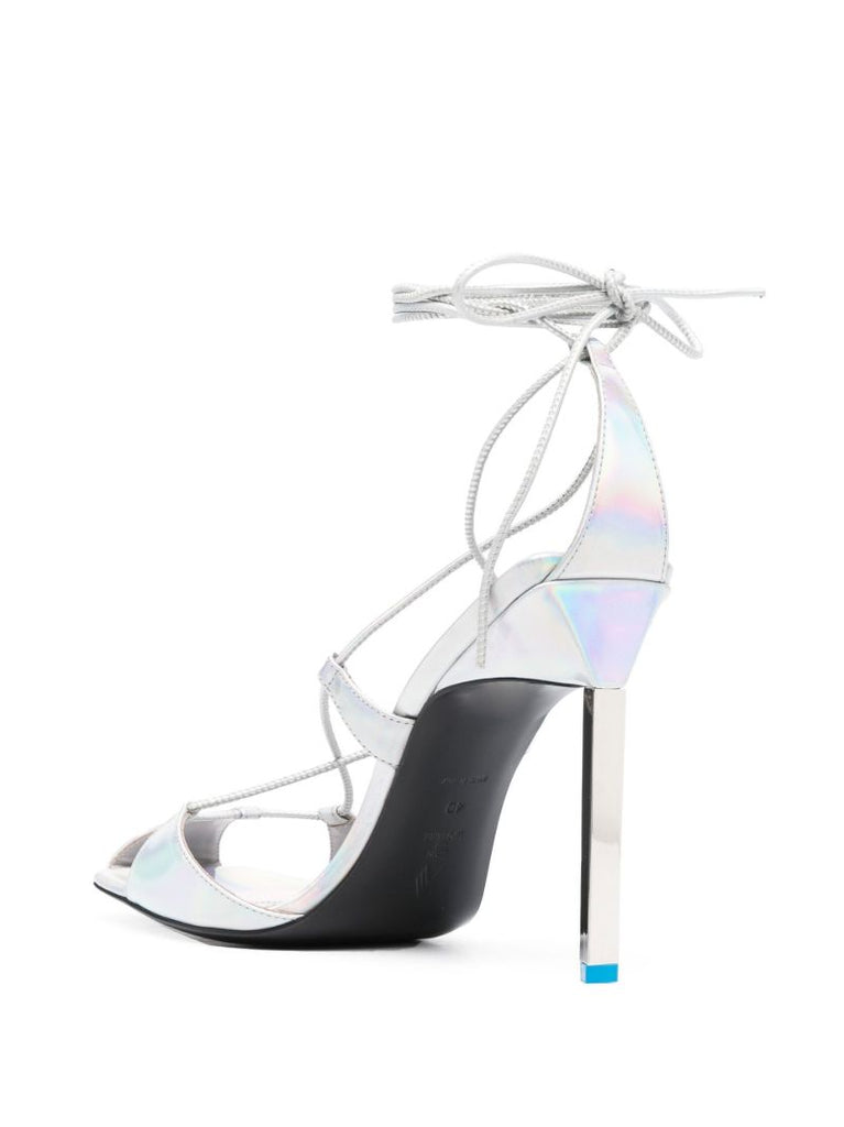 Silver Adele 105 Leather Sandals