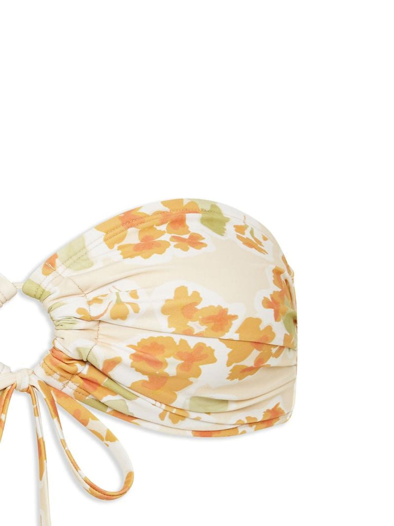 White Lilium Bandeau Bikini Top