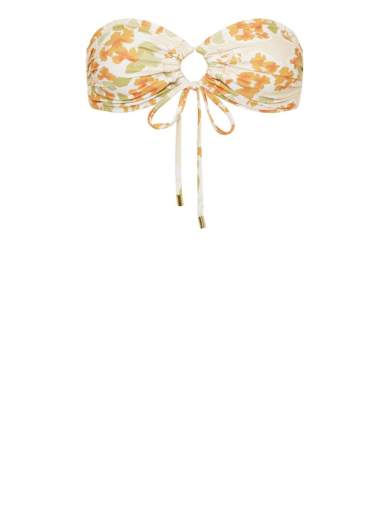 White Lilium Bandeau Bikini Top