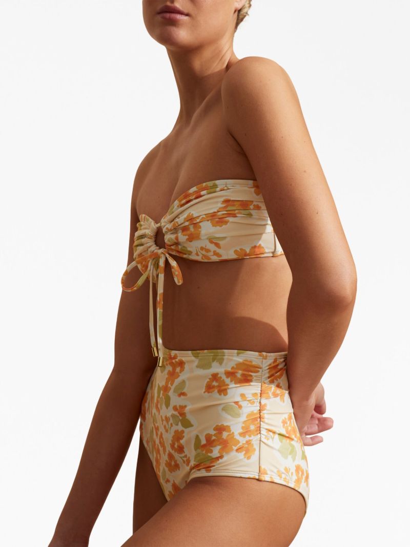 White Lilium Bandeau Bikini Top