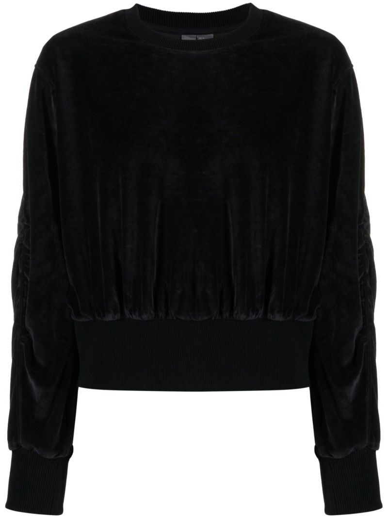 Black Retake Velour Sweatshirt
