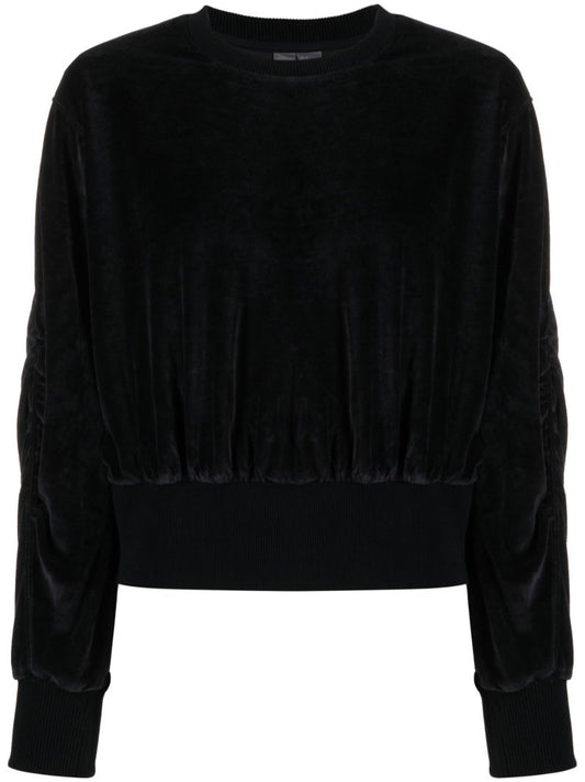 Black Retake Velour Sweatshirt