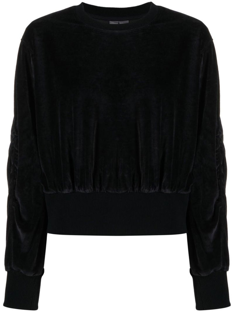 Black Retake Velour Sweatshirt