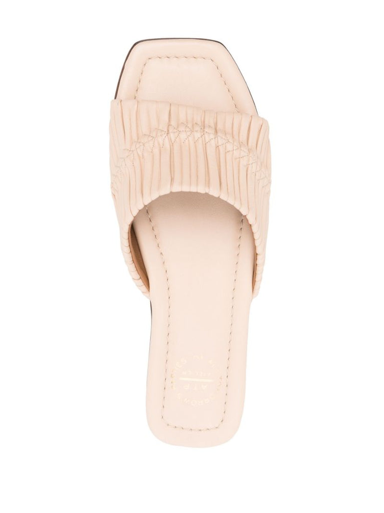Neutral Casoria PlissÃ_x0083_Â© Leather Slides