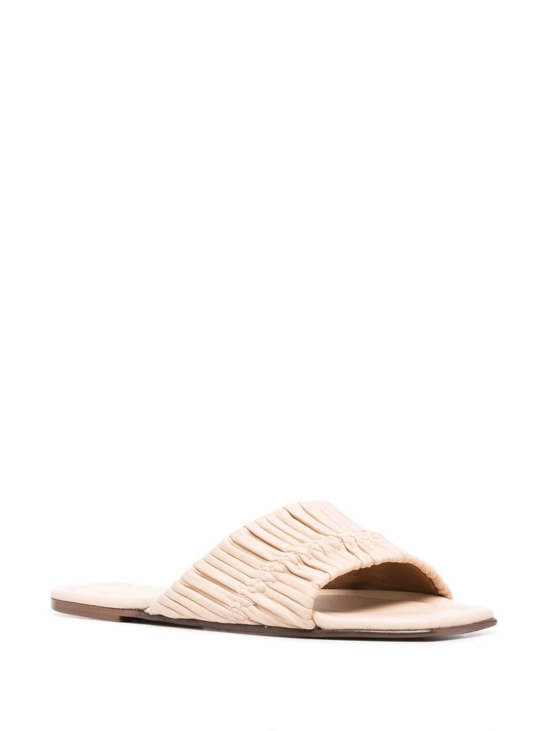 Neutral Casoria PlissÃ_x0083_Â© Leather Slides