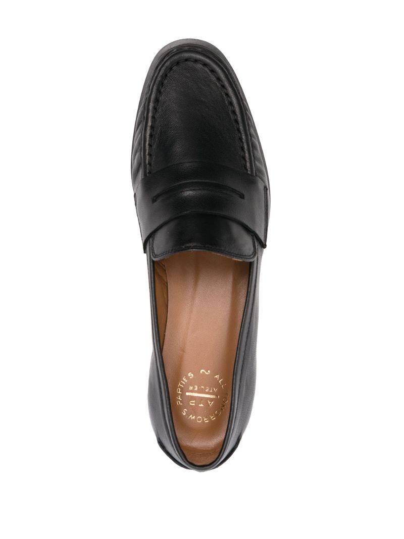 Black Airola Leather Penny Loafers