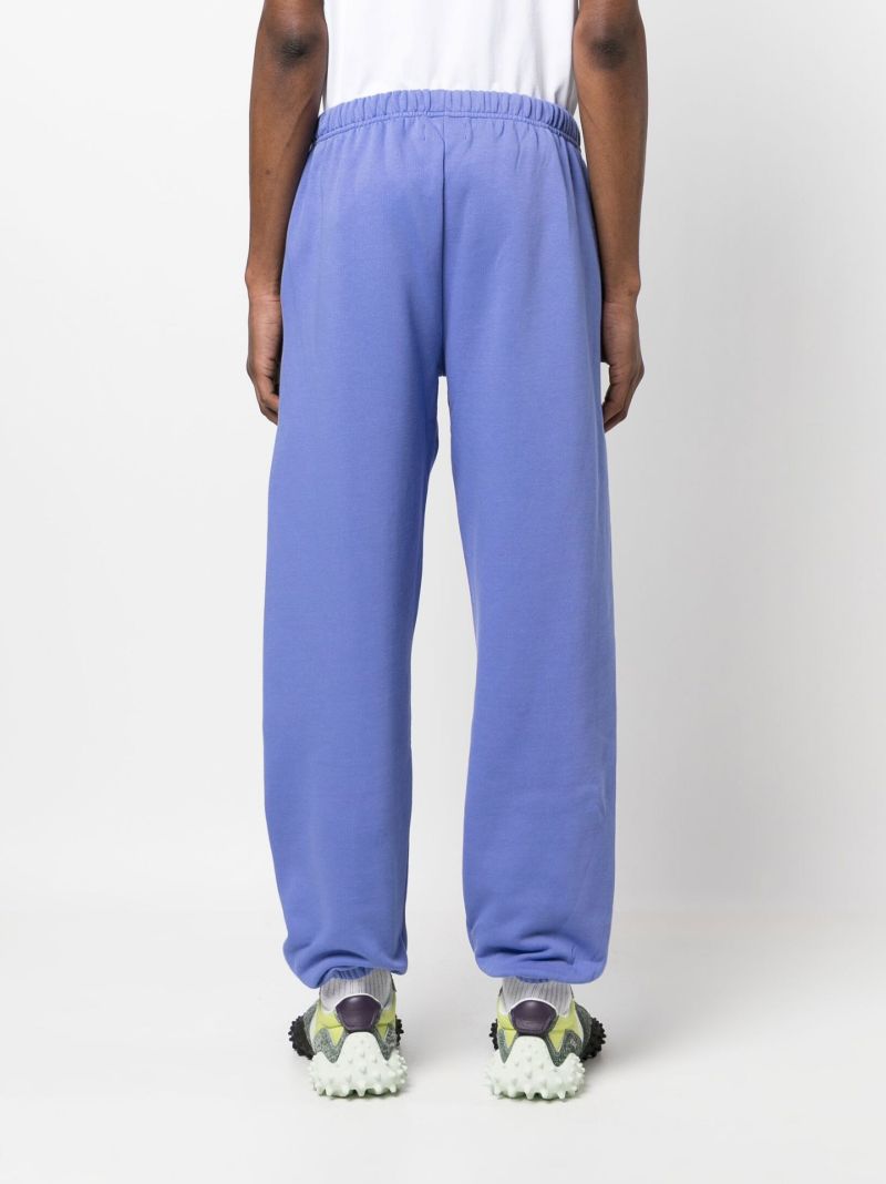 Blue Embroidered Logo Cotton Track Pants