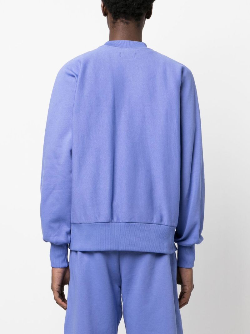 Blue Embroidered Logo Cotton Sweatshirt