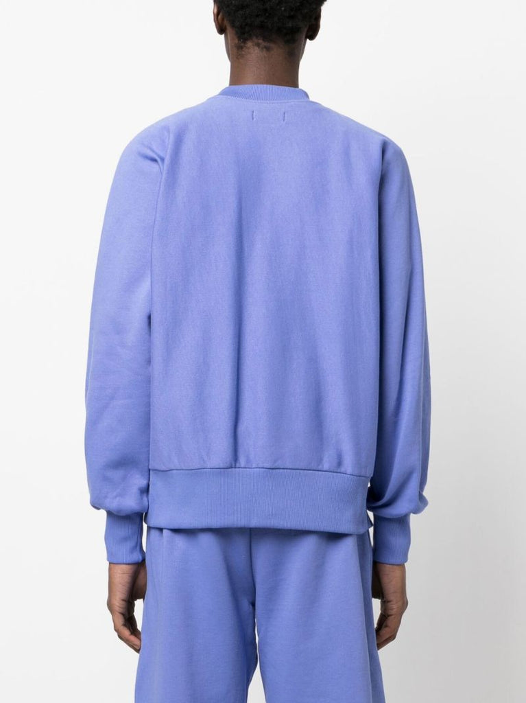 Blue Embroidered Logo Cotton Sweatshirt
