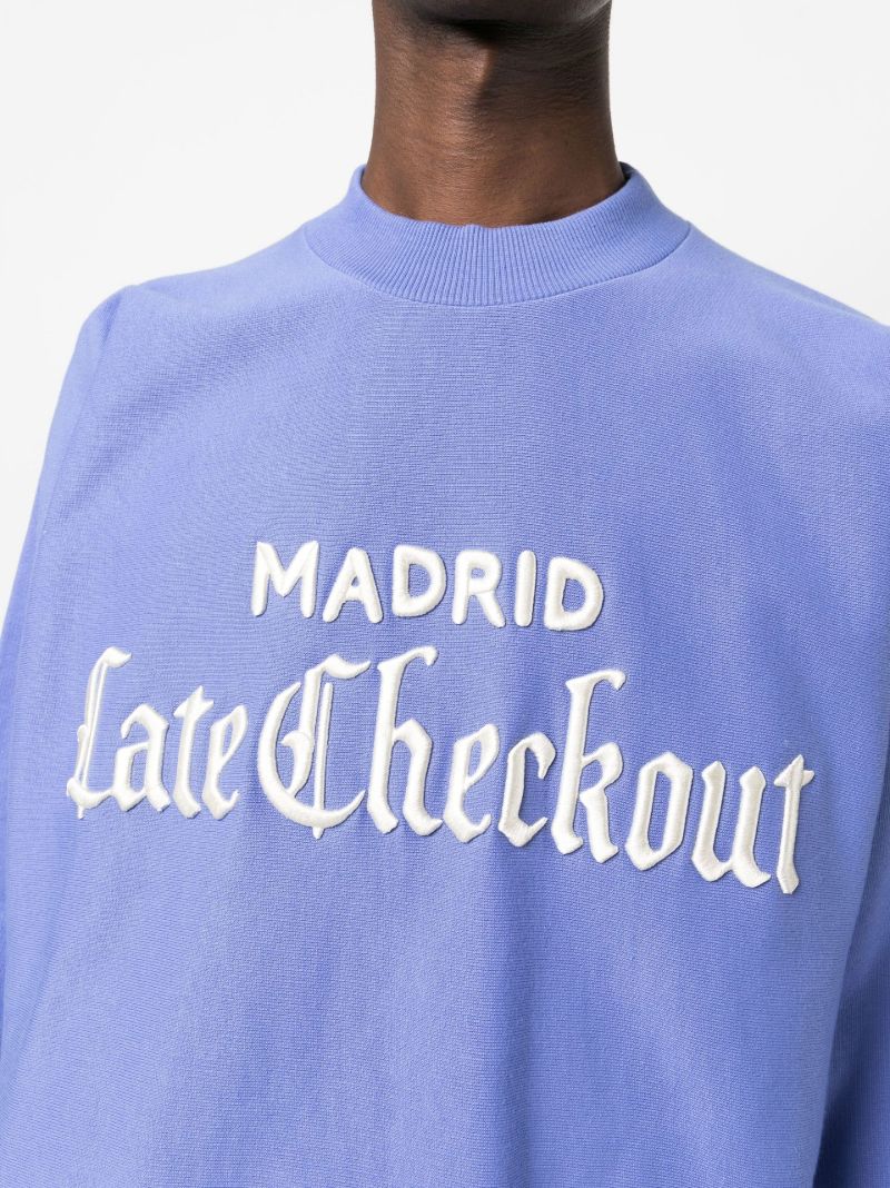 Blue Embroidered Logo Cotton Sweatshirt