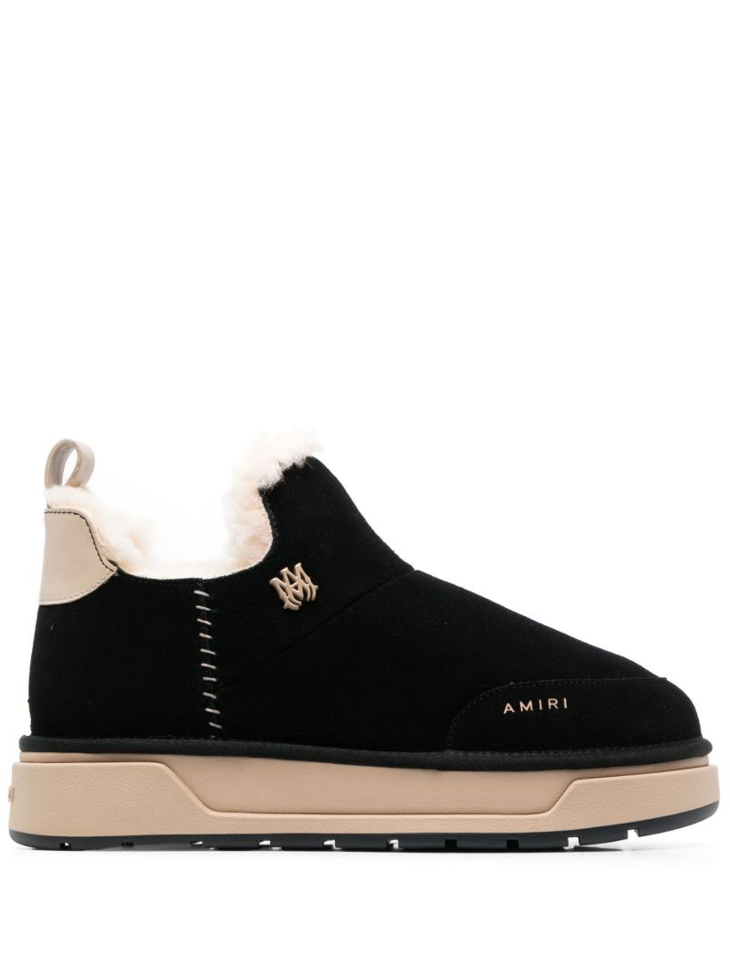 Black Malibu Shearling Ankle Boots