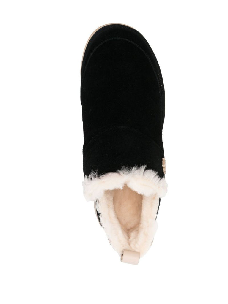Black Malibu Shearling Ankle Boots