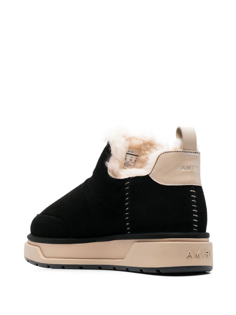 Black Malibu Shearling Ankle Boots