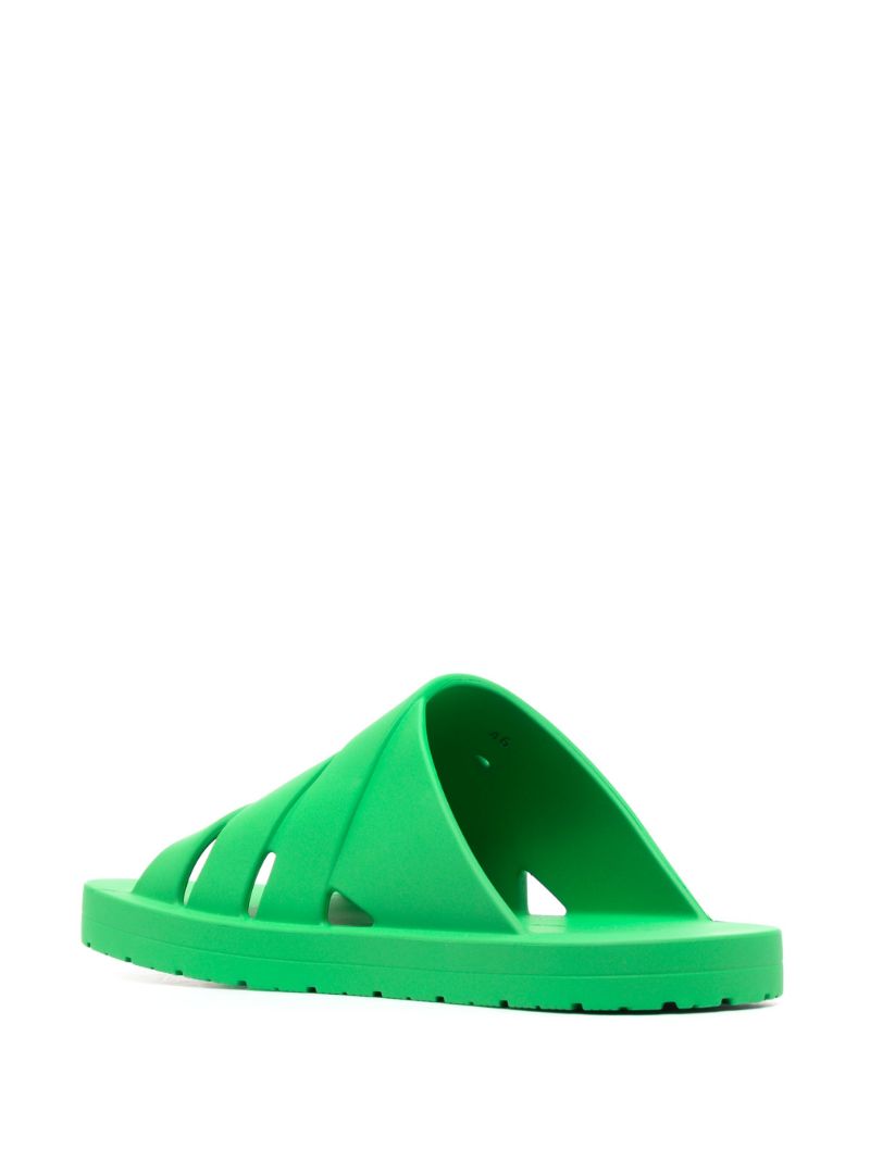 Green Crossover Open-toe Slides