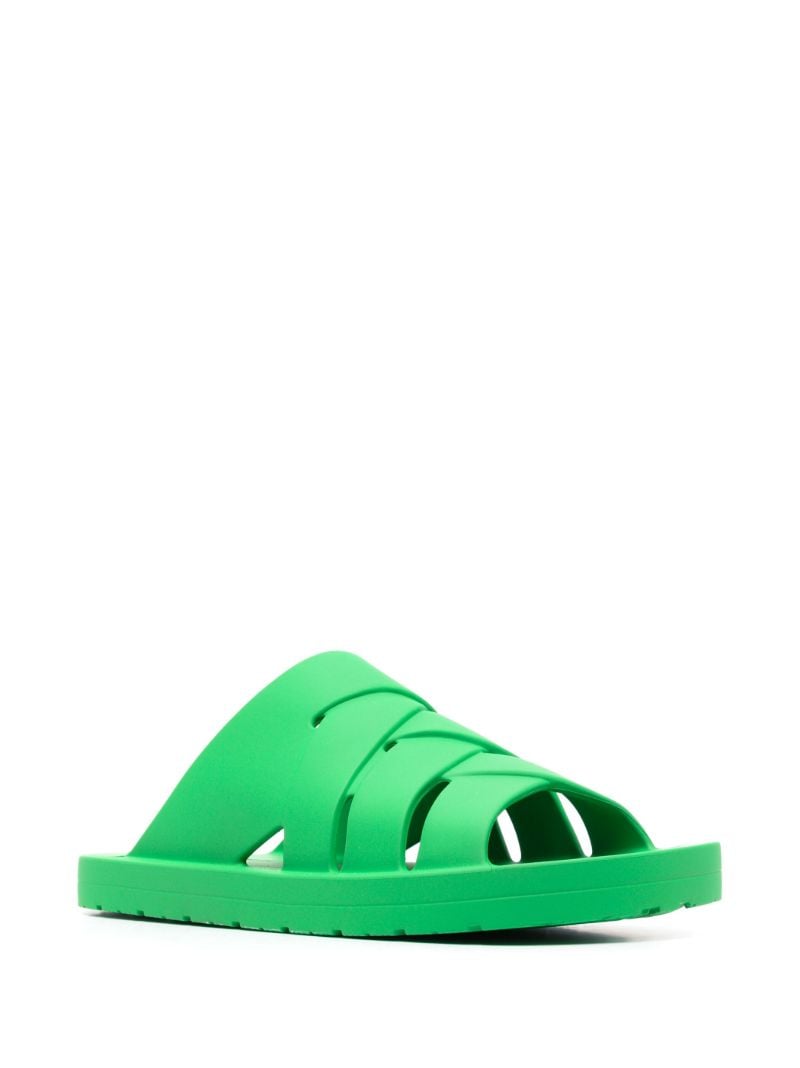 Green Crossover Open-toe Slides