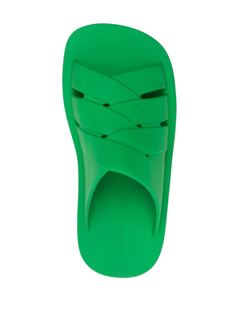 Green Crossover Open-toe Slides