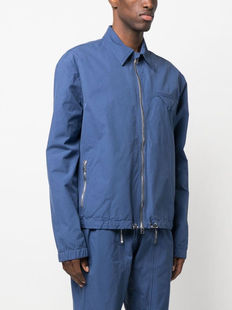 Blue Cotton Zip-up Shirt Jacket