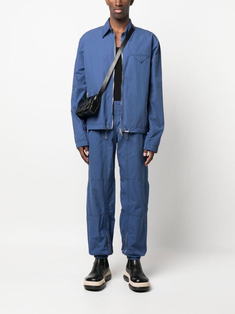 Blue Cotton Zip-up Shirt Jacket