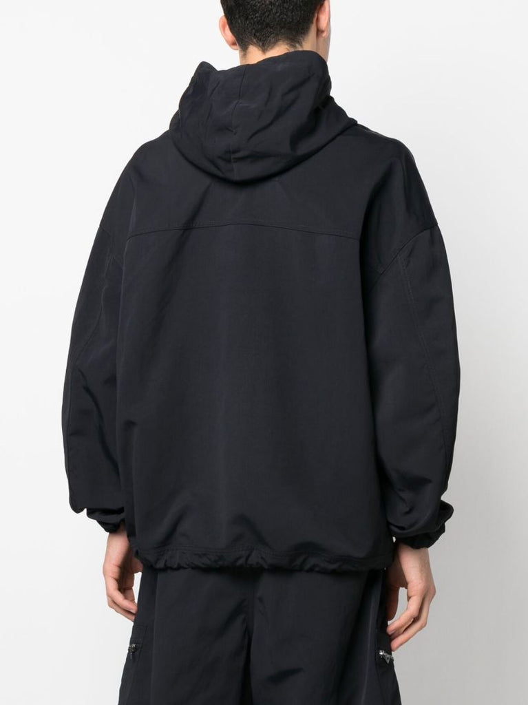 Black Packable Hooded Jacket
