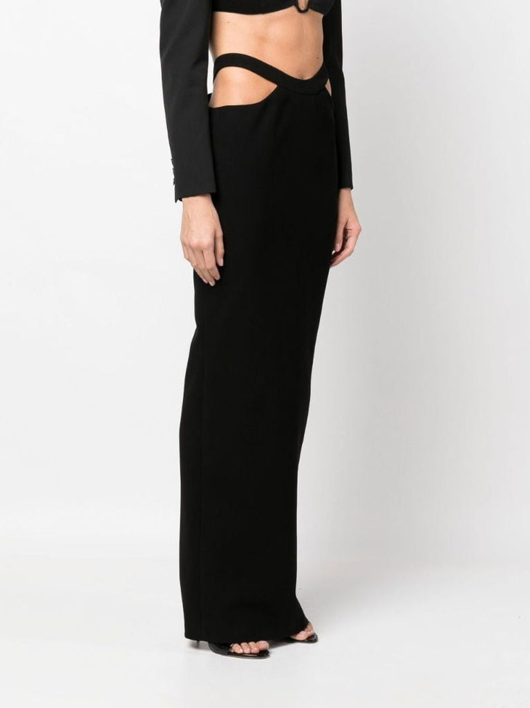 Black Cut-out Maxi Skirt