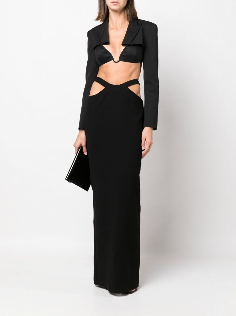 Black Cut-out Maxi Skirt