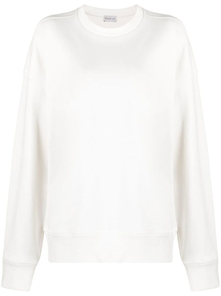 White Logo Cotton Sweatshirt
