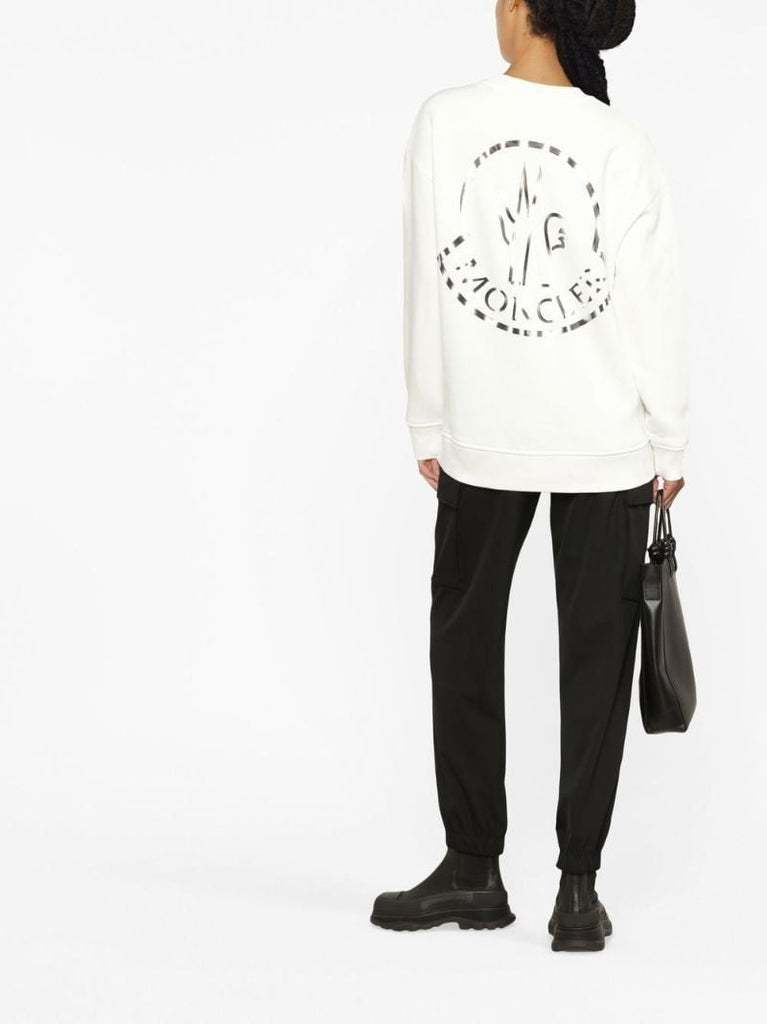 White Logo Cotton Sweatshirt
