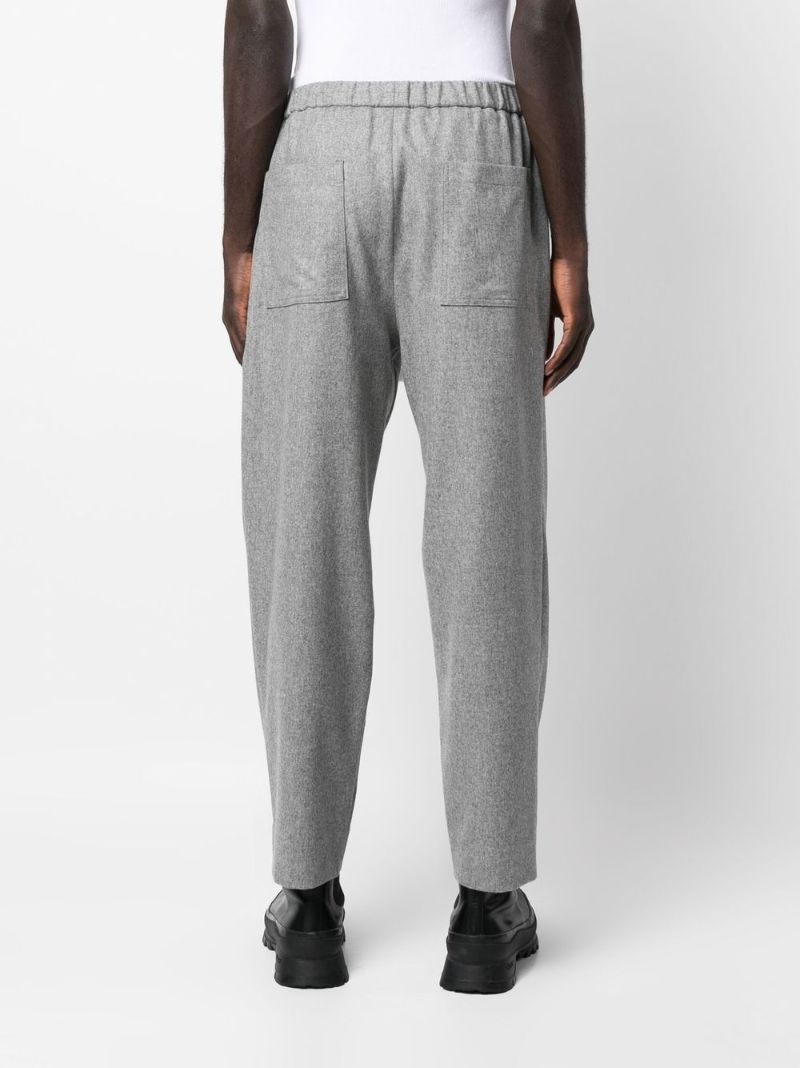 Grey Wool Straight-leg Trousers