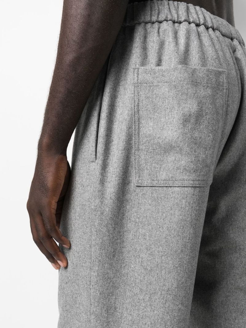 Grey Wool Straight-leg Trousers