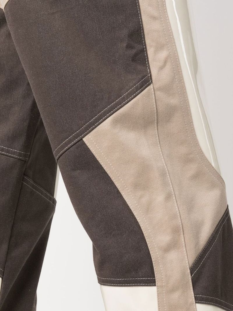 Neutral Patchwork Straight Leg Trousers