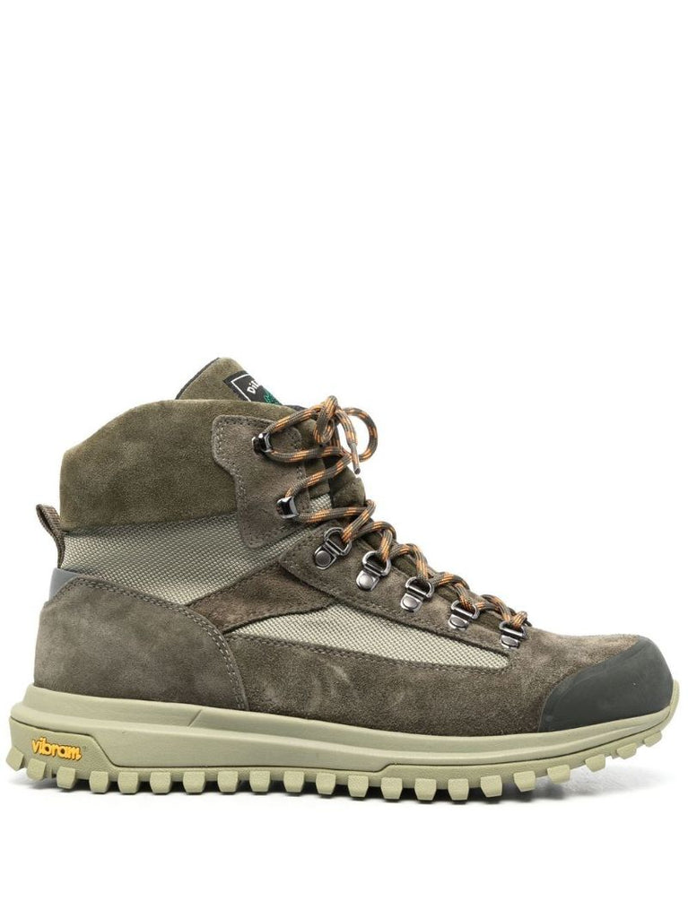 Green One Hiker Leather Ankle Boots