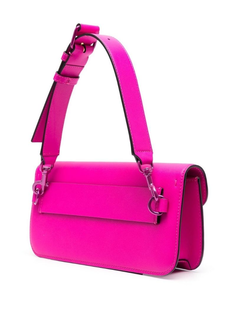 Pink Vlogo Signature Leather Shoulder Bag