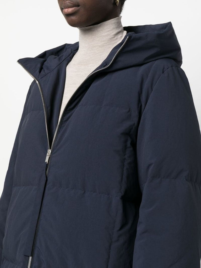 Blue Padded Hooded Coat