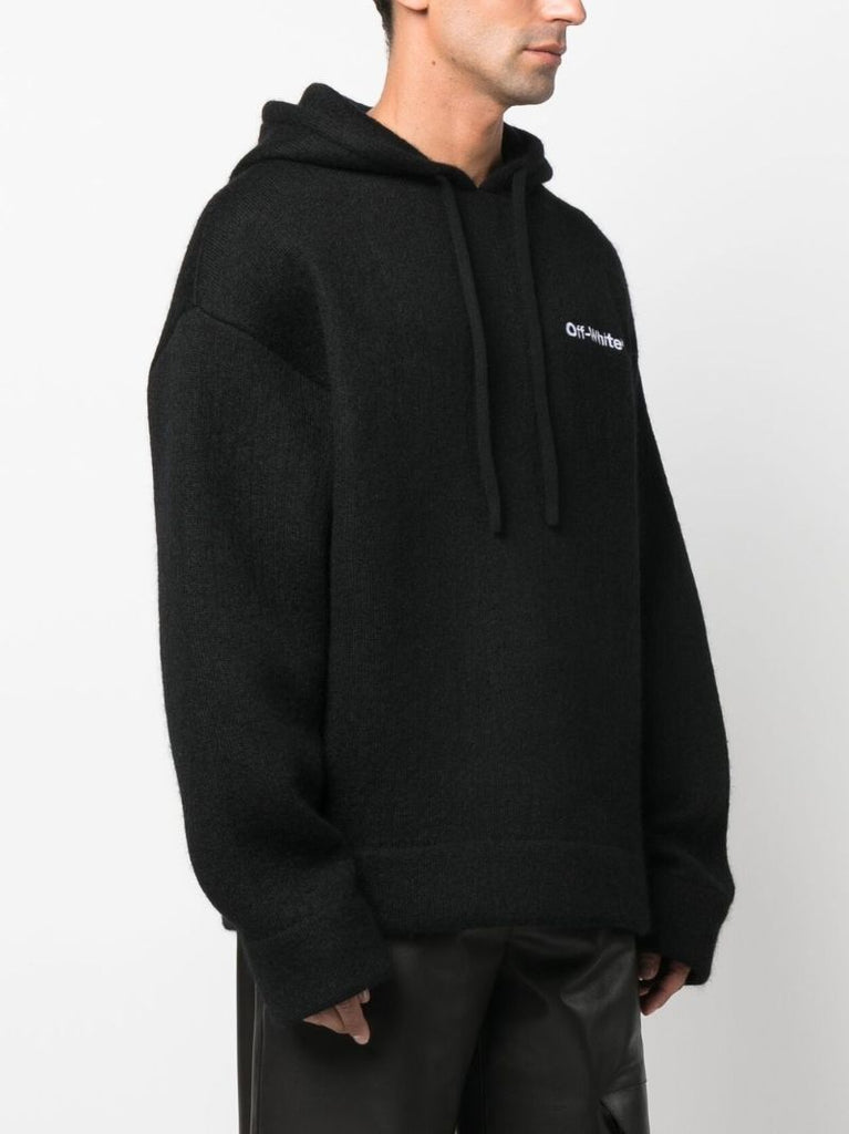Black Logo Print Hoodie