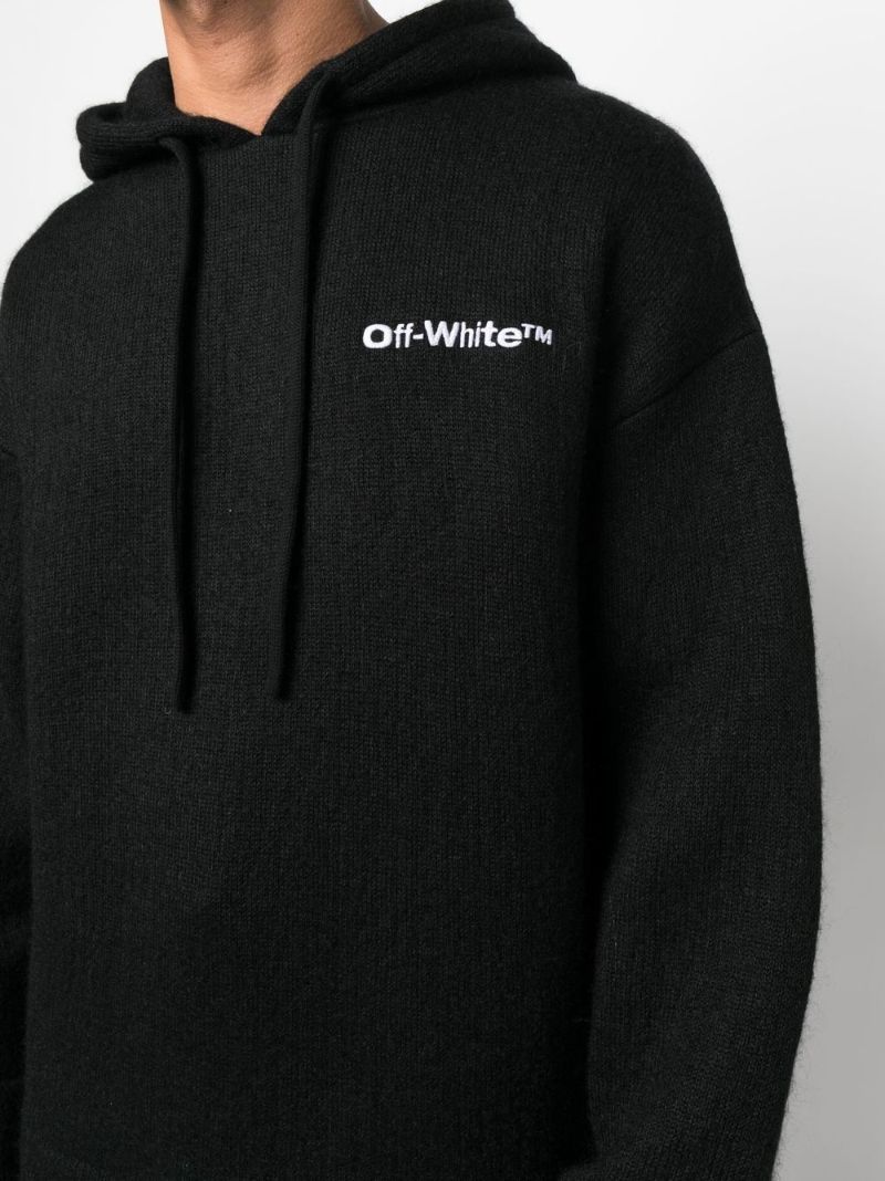 Black Logo Print Hoodie