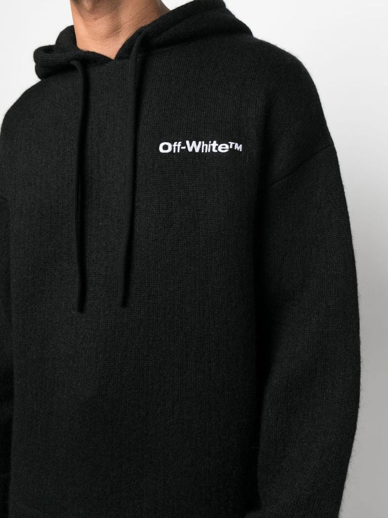 Black Logo Print Hoodie
