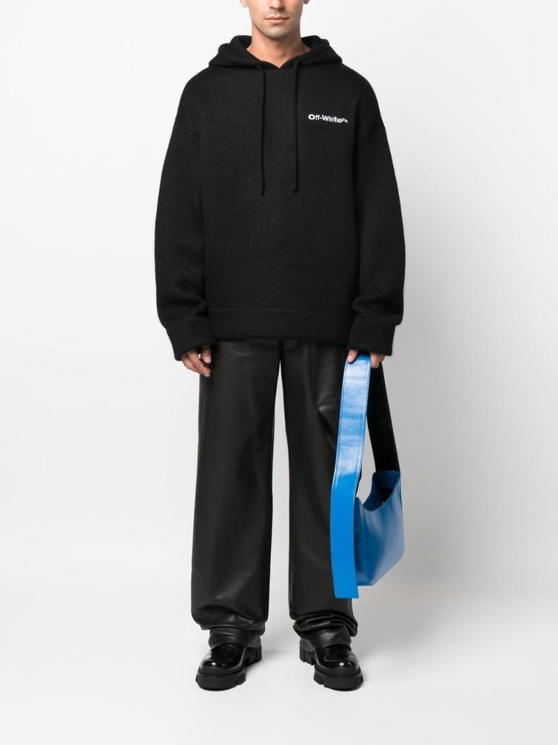 Black Logo Print Hoodie