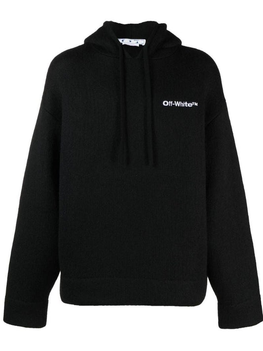 Black Logo Print Hoodie