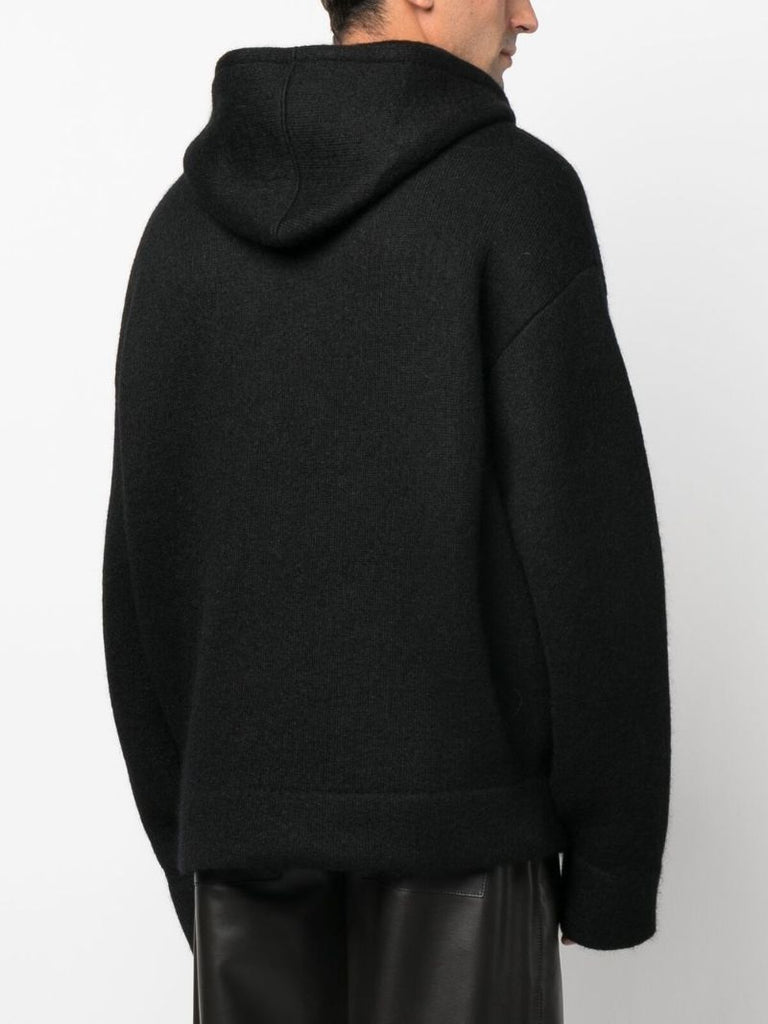 Black Logo Print Hoodie