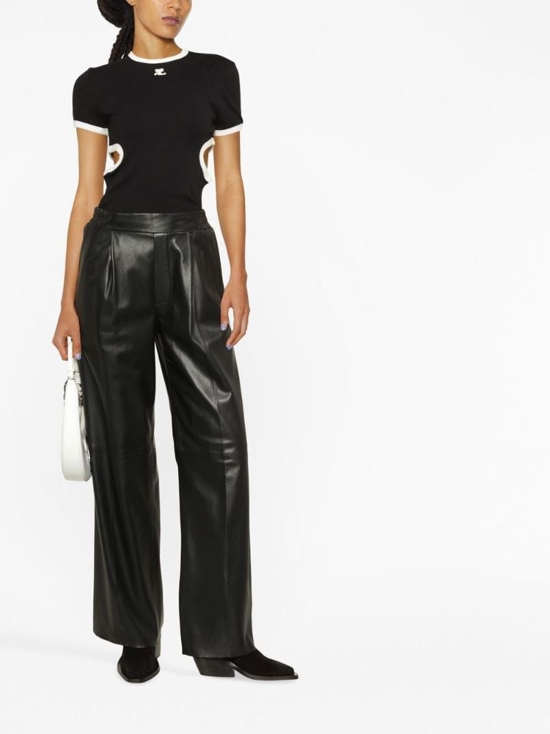Black Cut-out Cotton T-shirt