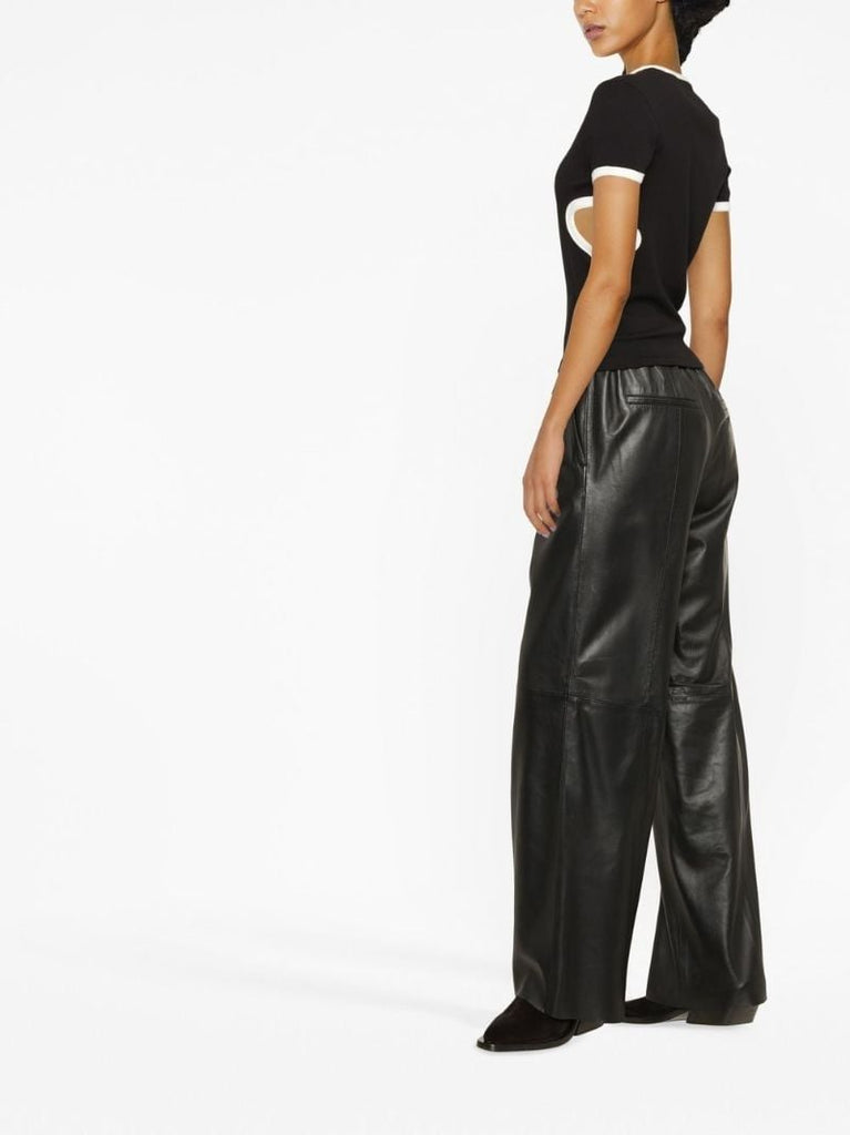 Black Cut-out Cotton T-shirt