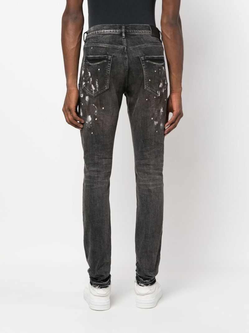 Black Vintage Distressed Slim-fit Jeans