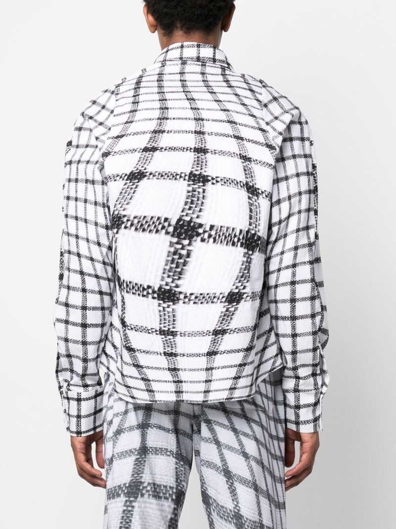 White Rowdy Grid Print Shirt